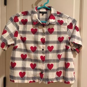 Cropped Heart Topshop Tee